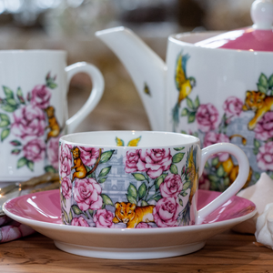 Fine bone china cup and saucer set floral Emmas Kitchen Longleat 