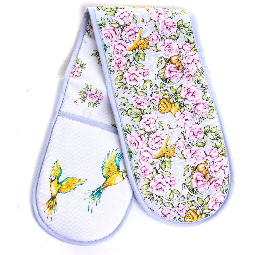 Double oven glove floral vintage kitchenware Emmas Kitchen Longleat gifts