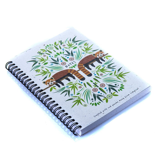 A5 Wiro Bound Notebook Red Panda Poo Paper Collection Longleat Shop