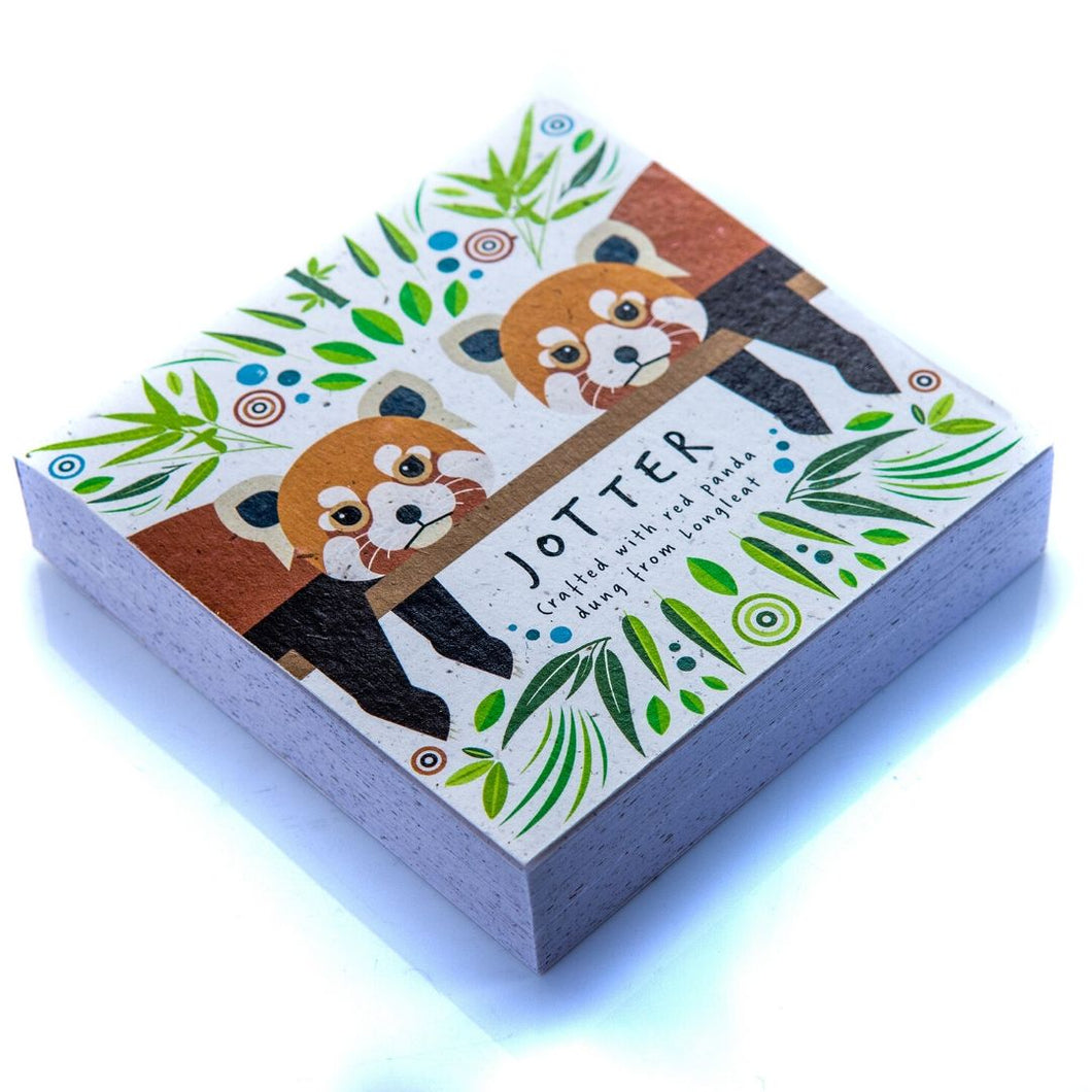 Square Jotter Block Red Panda Poo Paper Collection longleat shop