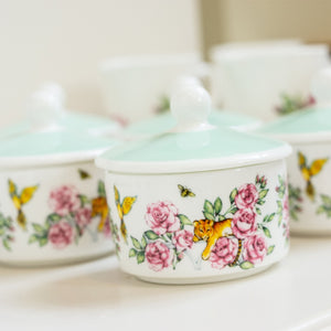 Sugar Pot with Lid fine bone china floral tea set Emmas Kitchen Longleat