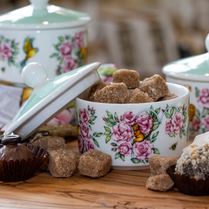 Sugar Pot with Lid fine bone china floral tea set Emmas Kitchen Longleat